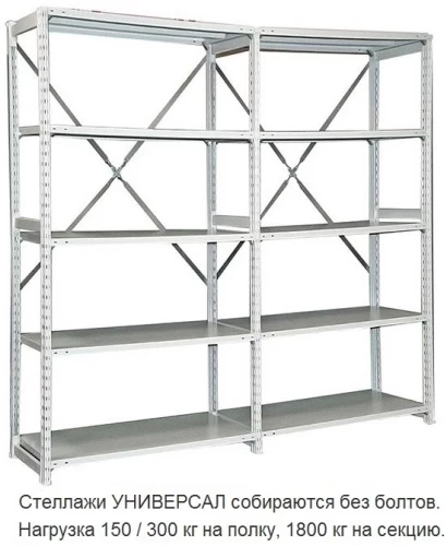 Стеллаж металлический ТСУ 4.12.2 (2500х1260х600) 8